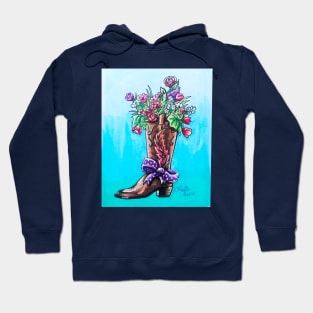 Cowgirl Boot Floral Bouquet Hoodie